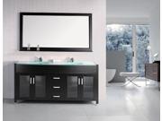 Design Element Waterfall 72 Double Sink Vanity Set in Espresso