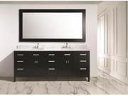 Design Element London 84 Double Sink Vanity Set in Espresso Finish