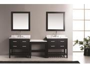 Design Element Two London 36 Single Sink Vanity Set in Espresso with One Make up table in Espresso
