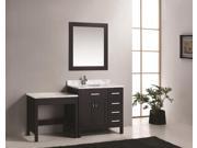Design Element London 36 Single Sink Vanity Set in Espresso with One Make up table in Espresso