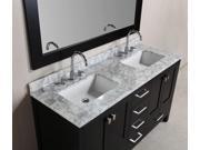 Design Element London 60 Double Sink Vanity Set in Espresso Finish