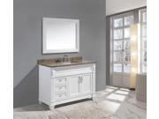 Design Element Hudson 48 Single Sink Vanity Set in White with Crema Marfil Marble Top