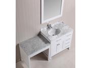 Design Element London 36 Single Sink Vanity Set in White with One Make up table in White