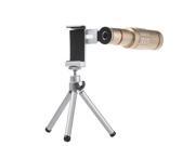 Lesogood 18x Magnification Lens Telescope Telephoto Kit With Tripod For Smartphone Gold