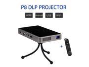 Lesogood P8 Mini Projector Portable LED DLP Home Theater Cinema for Android 4.4 Support 1080P HD WIFI Bluetooth USB TF Card HDMI Input Black
