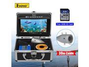 EYOYO 16GB 30m Cable 7 LCD 1000TVL Fish Finder Fishing IR Camera DVR Recorder