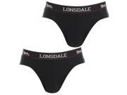 Lonsdale Mens Cotton 2 Pack Pouch Briefs Elasticated Underwear