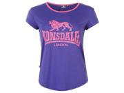 Lonsdale Womens Ladies 2 Stripe Large Logo T Shirt Short Sleeve Crew Tee Top