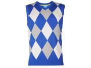 Slazenger Mens Argyle Knitted Vest Golf Sleeveless Sweater V Neck Checked Design