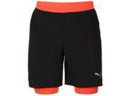 Puma Mens 2 in 1 Running Shorts Stretch DryCell Pants Sports Training Bottoms