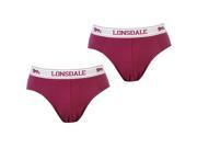 Lonsdale Mens Cotton 2 Pack Pouch Briefs Elasticated Underwear
