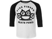 Official Band Merch Mens Finger Death Punch Raglan T Shirt 3 4 Sleeve Tee Top