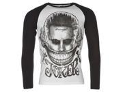 Official Mens T Shirt Cotton Block Colour Chest Print Long Sleeved Crew Neck Tee