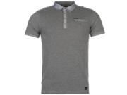 Firetrap Mens Chambray Stripe Polo Shirt Smart Casual Short Sleeve Collar Neck