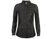 JDY Womens Spencer Denim Shirt Cotton Button Front Long Sleeve Collar Neck Top