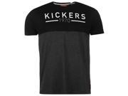 Kickers Mens Panel Print T Shirt Block Coloured Short Sleeve Crew Neck Tee