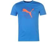 Puma Mens Cat Logo T Shirt Rib Cotton Summer Casual Short Sleeve Crew Neck Tee