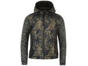 Lee Cooper Mens Padded Knitted Camouflage Jacket Chin Guard Hooded Full Zip Top