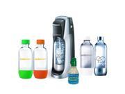 SodaStream Fountain Jet Soda Maker in Black with Exclusive Kit w 4 Bottles Starter CO2