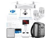 DJI Phantom 4 Pro Quadcopter Drone + Extra Battery Charging Hub and Custom Backpack
