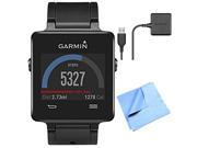 Garmin vivoactive GPS Smartwatch - Black (010-01297-00) Charging Clip Bundle