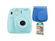 Fujifilm Instax Mini 9 Instant Camera - Ice Blue w/ Case + 2-Pack Instant Film