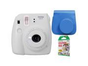 Fujifilm Instax Mini 9 Instant Camera - Smokey White w/ Case + 2-Pack Instant Film
