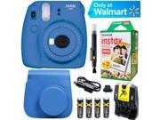 Fujifilm Instax Mini 9 Instant Camera  (Cobalt Blue) + Blue Case + 20 pk Film Kit