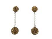 Dlux Jewels Gold Champagne Crystal Ball Earrings