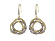 Dlux Jewels Gold Two Tone Earrings with White Cubic Zirconia