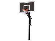 First Team Jam Eclipse Steel Smoked Glass In Ground Adjustable Basketball System Saddle Brown