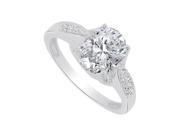 Fine Jewelry Vault UBNR83981AG9X7CZ Oval CZ Solitaire Ring in Sterling Silver 1.50 CT TGW