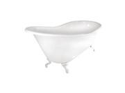 World Imports 164701 Slipper Cast Iron Tub with Tub Rim Faucet Holes White White