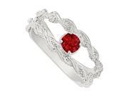 Fine Jewelry Vault UBUNR81381AGR Amazingly Designed Ruby Mother Ring in Sterling Silver