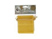 Bulk Buys PB595 72 Gold Organza Bags with Ribbon Ties 72 Piece