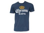 Tees Corona Extra Heather Palms Logo Mens T Shirt Navy Blue 2XL