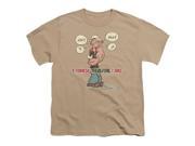 Trevco Popeye The Thinkster Short Sleeve Youth 18 1 Tee Sand XL