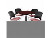 OFM PKG BRK 018 0001 Breakroom Package Featuring 42 in. Square Mesh Base Multi Purpose Table with Four Star Stack Chairs