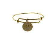 Dlux Jewels Gold Plated Brass Adjustable Bracelet with 19mm Round Hope Charm