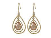Dlux Jewels B GD Chmp Gold Champagne Cubic Zirconia Euro with Earrings