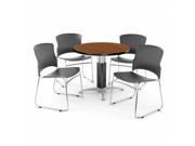 OFM PKG BRK 027 0004 Breakroom Package Featuring 36 in. Round Mesh Base Multi Purpose Table with Four Plastic Multi Use Stack Chairs