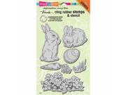 Stampendous CRS5085 Cling Stamp 7 x 5 in. Backyard Bunnies