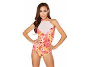 Roma Costume 3294 Flower S M Printed Romper with Sheer Detail Flowers Small Medium