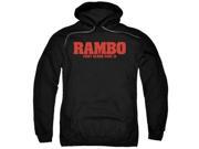 Trevco Rambo First Blood Ii Logo Adult Pull Over Hoodie Black Medium