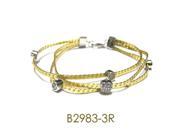 Dlux Jewels Three Row flat Gold White Chain Bracelet