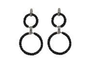 Dlux Jewels Sterling Silver Black Circle Match Earring