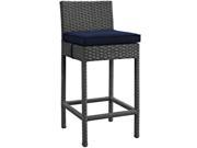 East End Imports EEI 1957 CHC NAV Sojourn Outdoor Patio Bar Stool Canvas Navy