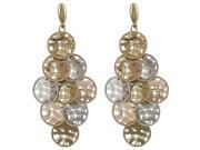Dlux Jewels BR TRI Brass Tri Color Dangling Circles Earrings