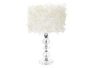 Jubilee Collection 874002 4844 Large Crystal Tower Base With White Feathered Drum Shade
