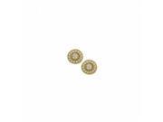Fine Jewelry Vault UBNER40384Y14CZ April Birthstone CZ Round Earrings in 14K Yellow Gold 0.50 CT TGW 36 Stones
